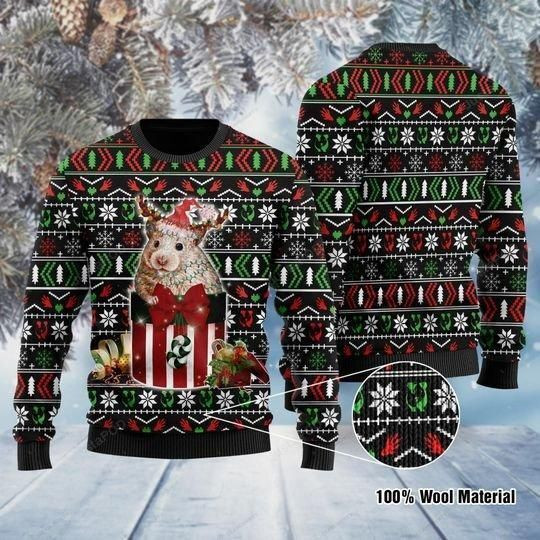 Guinea Pig In The Gift Box Ugly Christmas Sweater, Perfect Holiday Gift