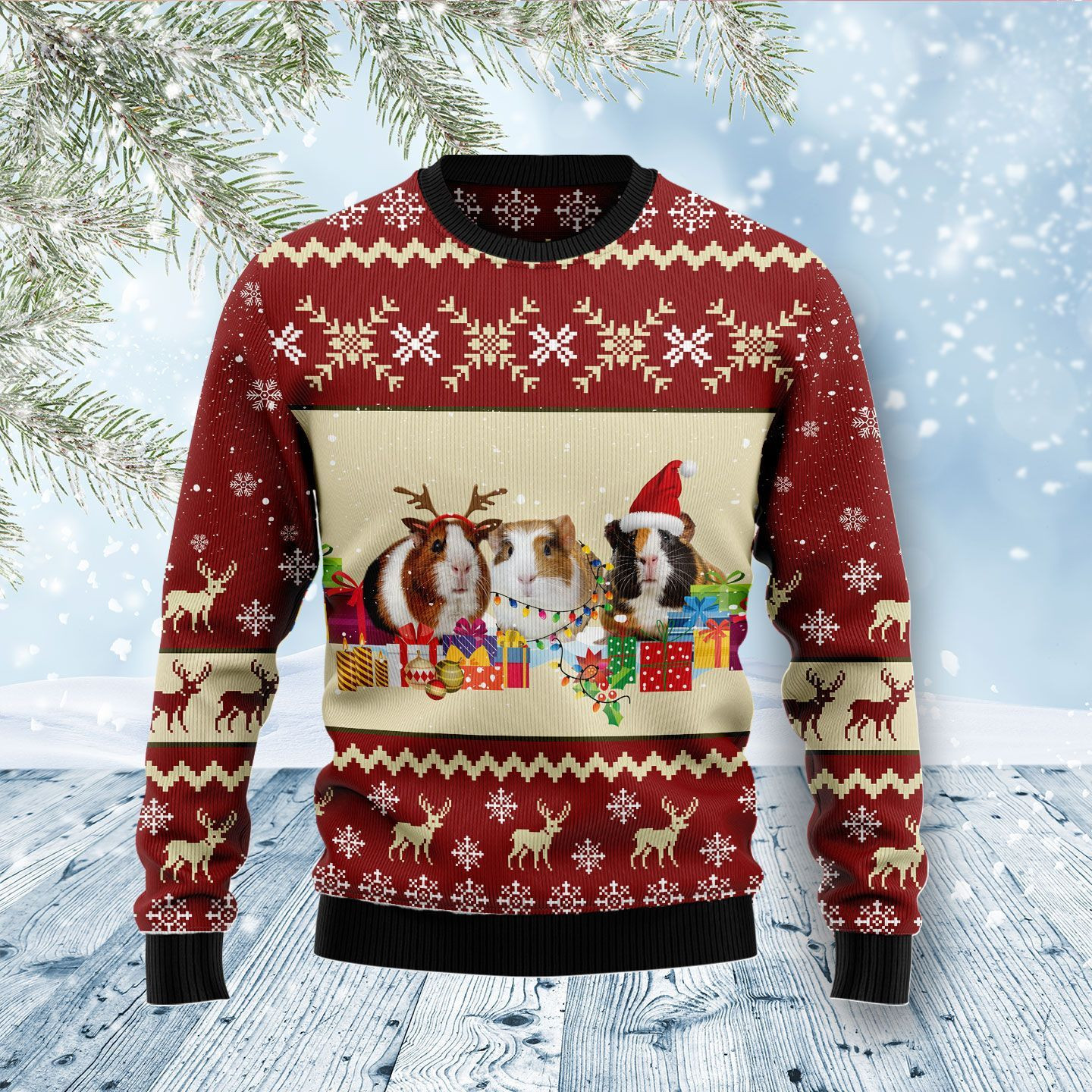 Guinea Pig Snow Ugly Christmas Sweater,