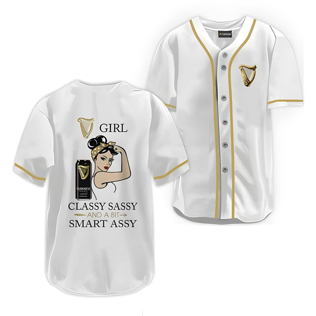Guinness Beer Baseball Jersey Classy Sassy And A Bit Smart Assy Gift For Beer Lover, Beer Baseball Jersey Gift For Men Women, Guinness Beer Fan Gift I
