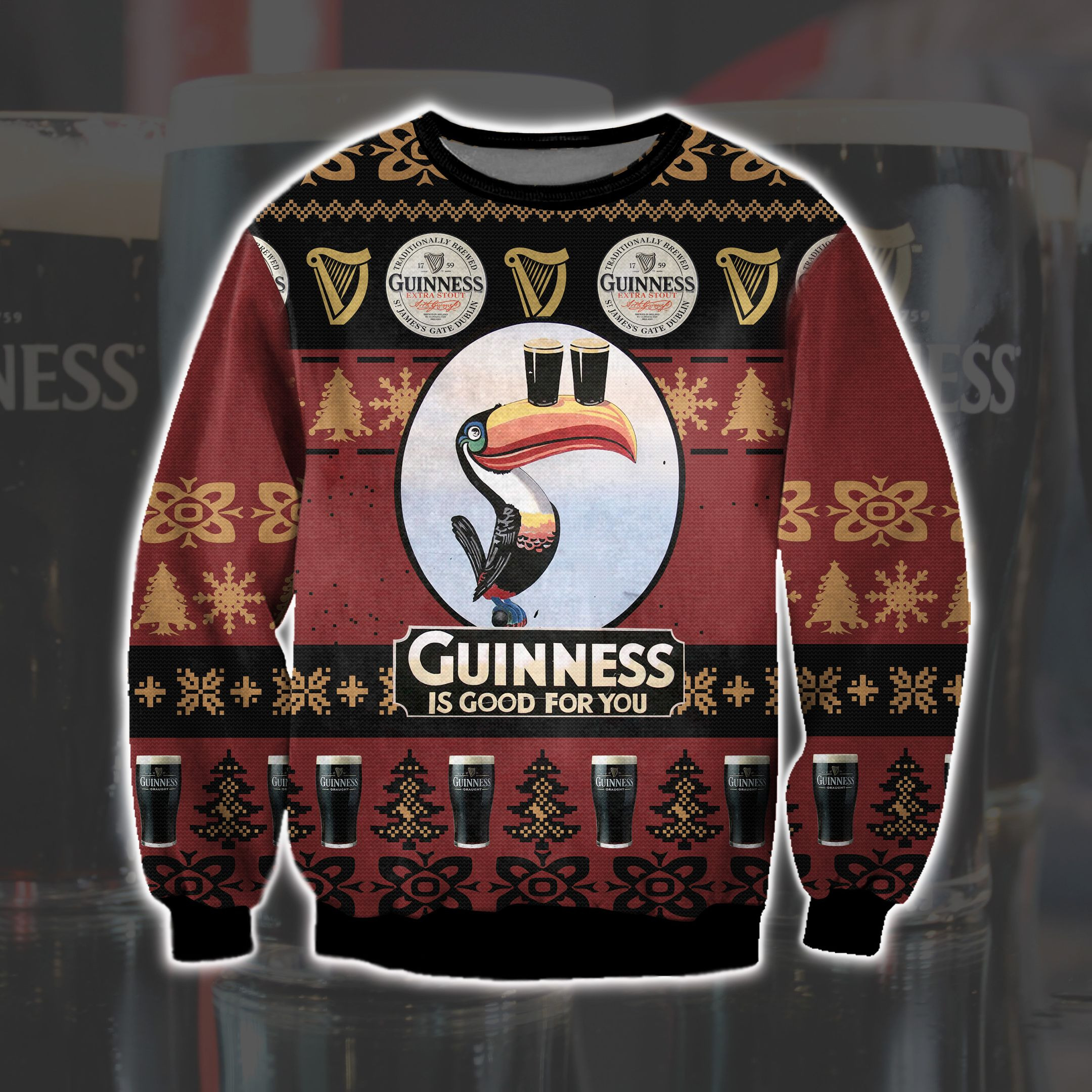 Guinness-Is Good For You Beer 1759 3D Ugly Christmas Sweater
