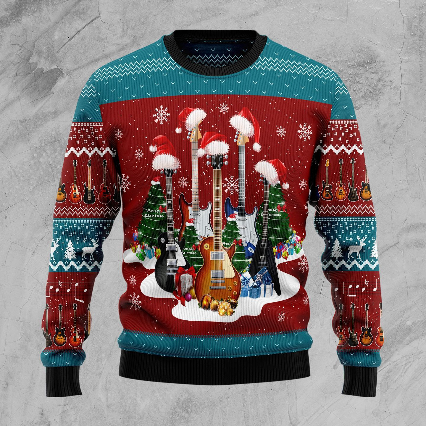 Guitar Christmas Ugly Christmas Sweater,