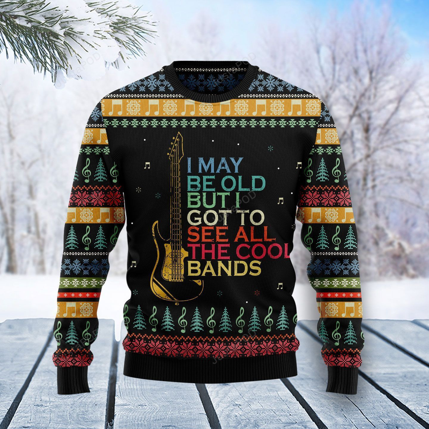 Guitar Old Vintage Ugly Christmas Sweater, Perfect Holiday Gift