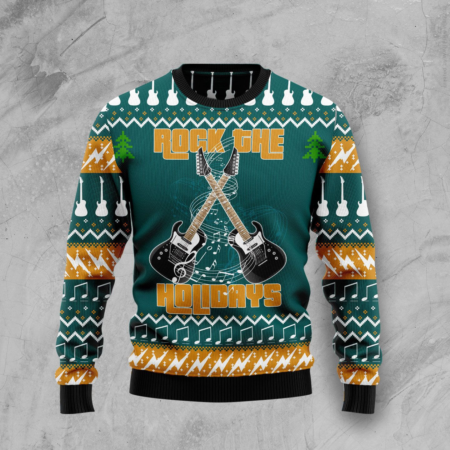 Guitar Rock The Holiday Ugly Christmas Sweater Perfect Holiday Gift