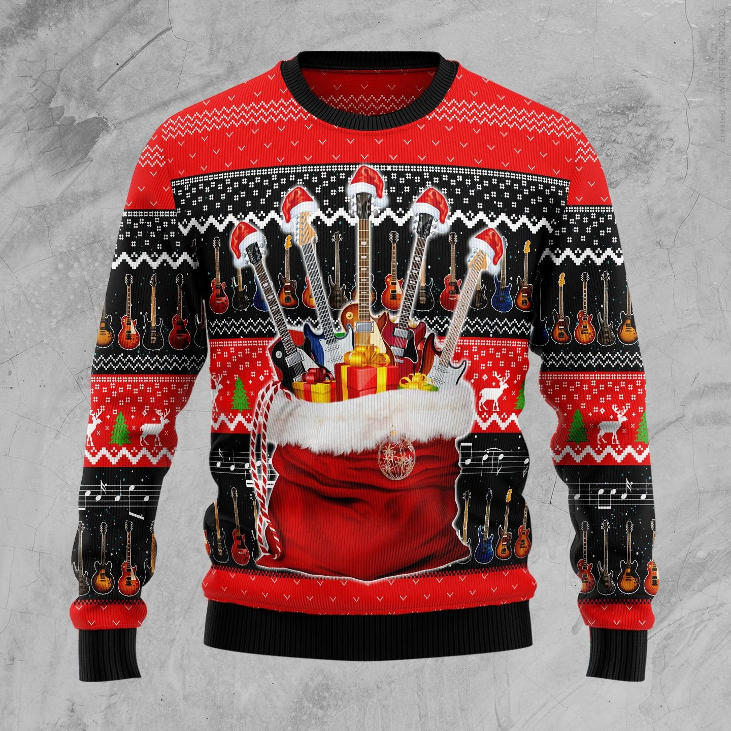 Guitar Xmas Ugly Christmas Sweater, Perfect Holiday Gift