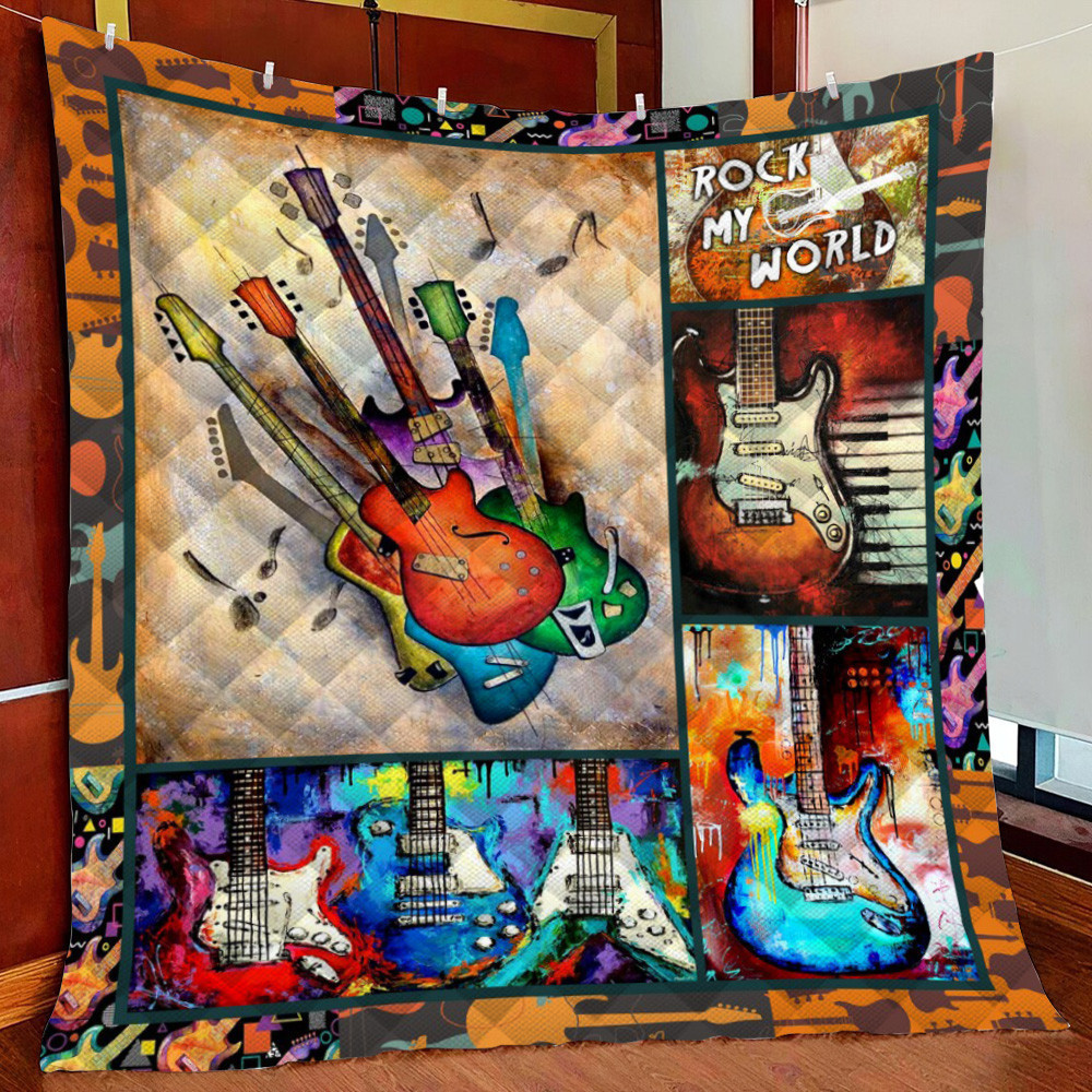 Guitarist Rock My World Fleece Blanket Quilt Blanket