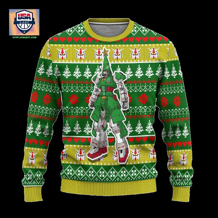 Gundam Anime Ugly Christmas Sweater Custom Pine Tree Xmas Gift