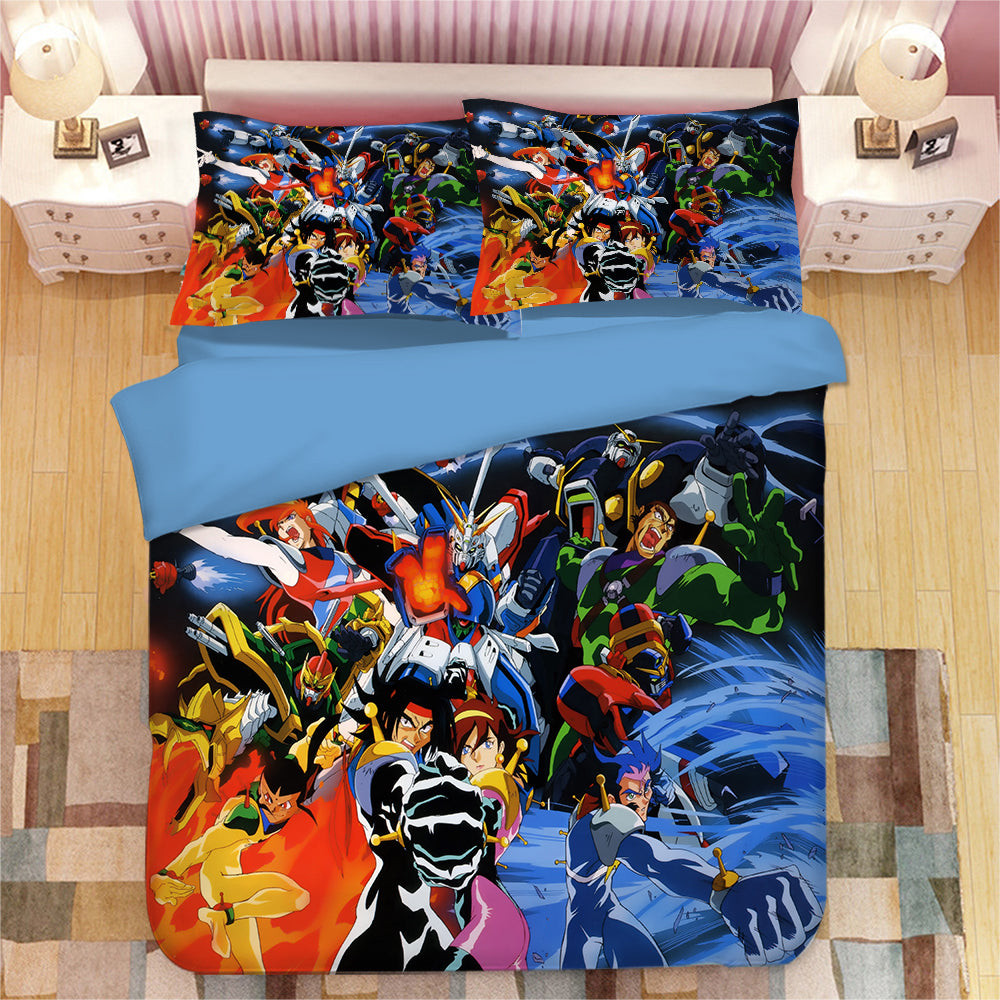 Gundam Duvet Cover Quilt Cover Pillowcase Bedding Set Bed Linen Home Bedroom Decor