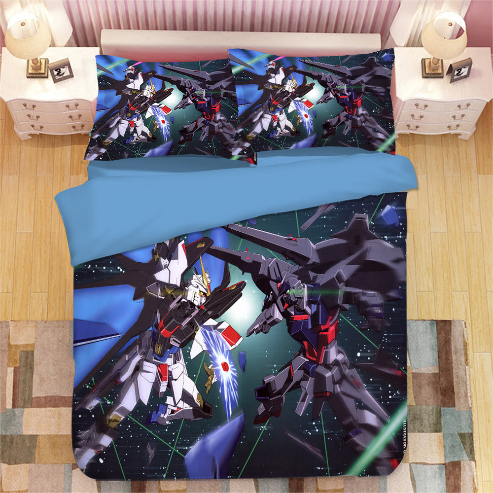 Gundam Duvet Cover Quilt Cover Pillowcase Bedding Set Bed Linen Home Bedroom Decor