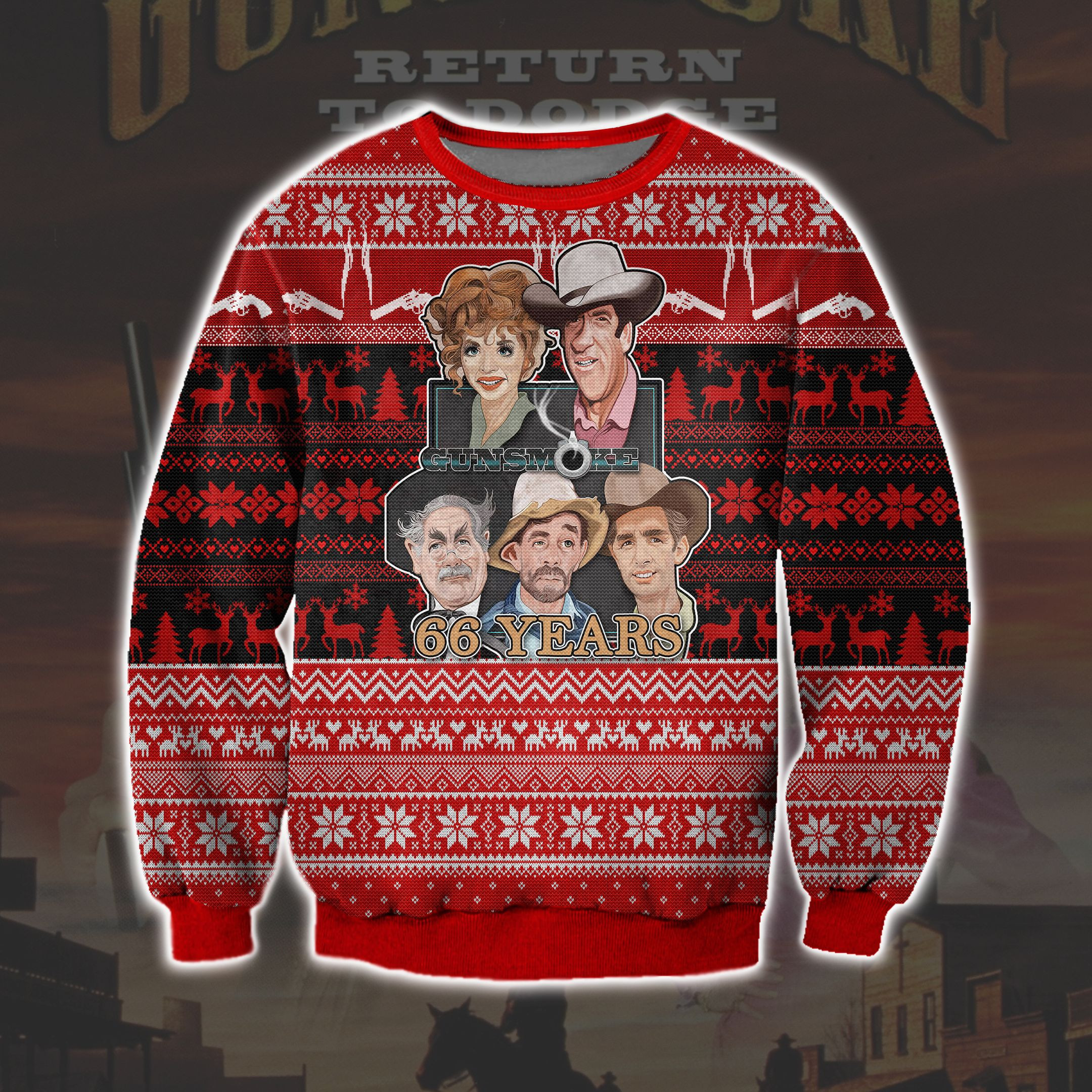 Gunsmoke Ugly Christmas Sweater