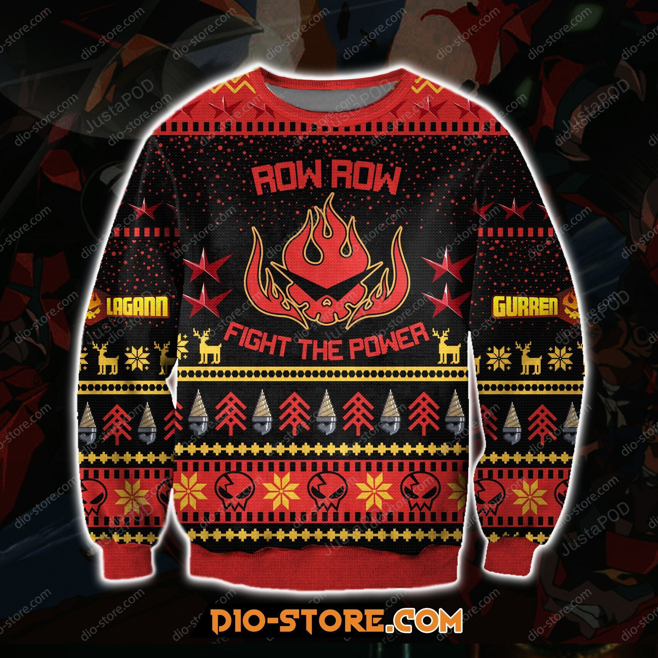 Gurren Lagann Knitting Pattern Ugly Christmas Sweater, Perfect Holiday Gift