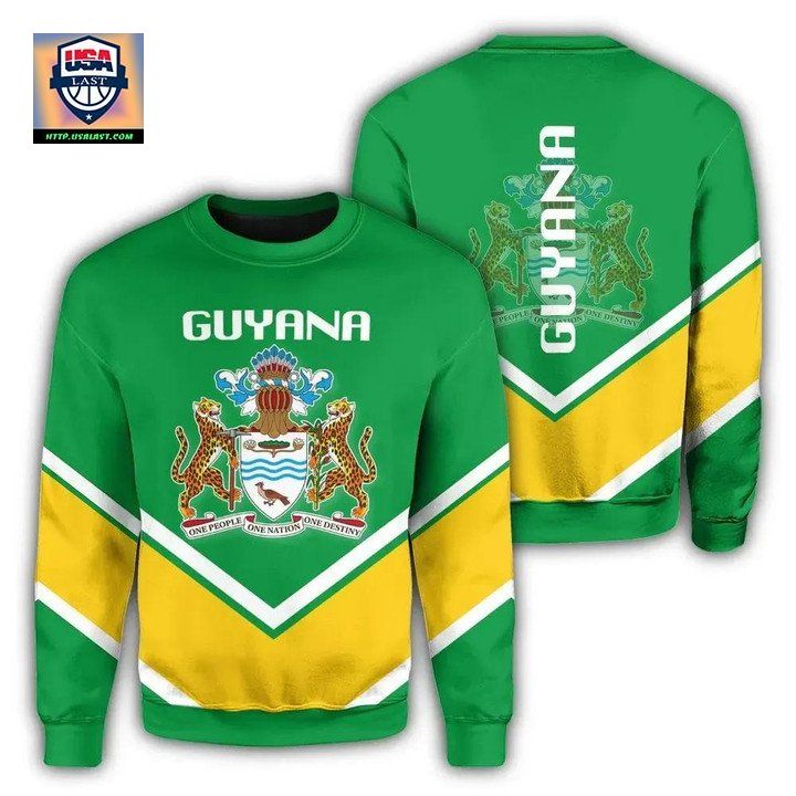 Guyana Coat Of Arms Sweater Lucian Style J5W
