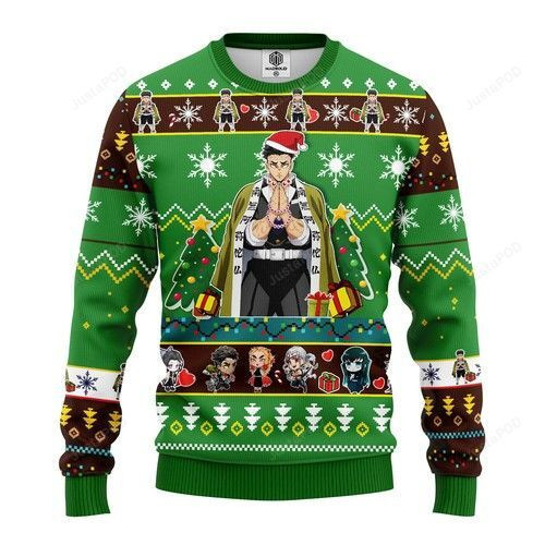 Gyomei Himejima Demon Slayer For Anime Lovers Ugly Christmas Sweater,