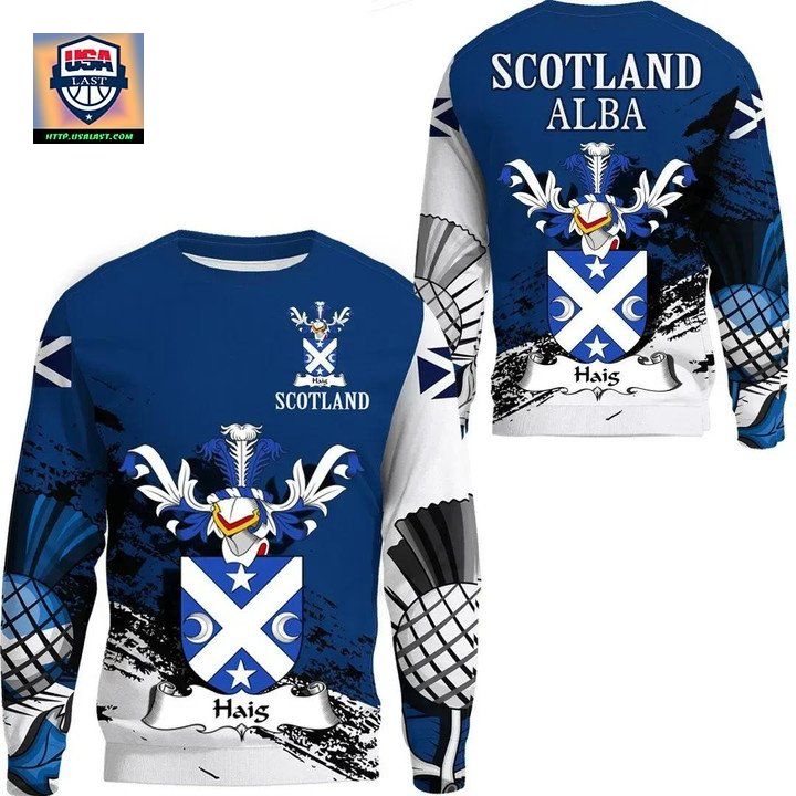 Haig Scottish Family Crest Scotland Special Sweater 