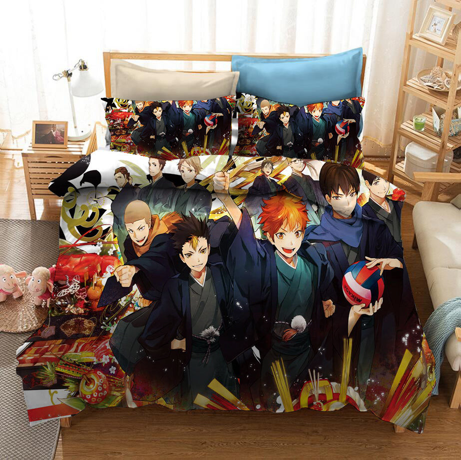 Haikyuu!! Duvet Cover Quilt Cover Pillowcase Bedding Set Bed Linen Home Bedroom Decor
