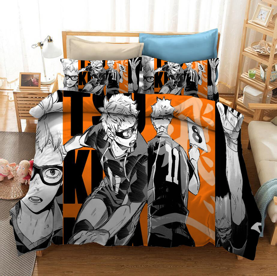 Haikyuu!! Duvet Cover Quilt Cover Pillowcase Bedding Set Bed Linen Home Bedroom Decor