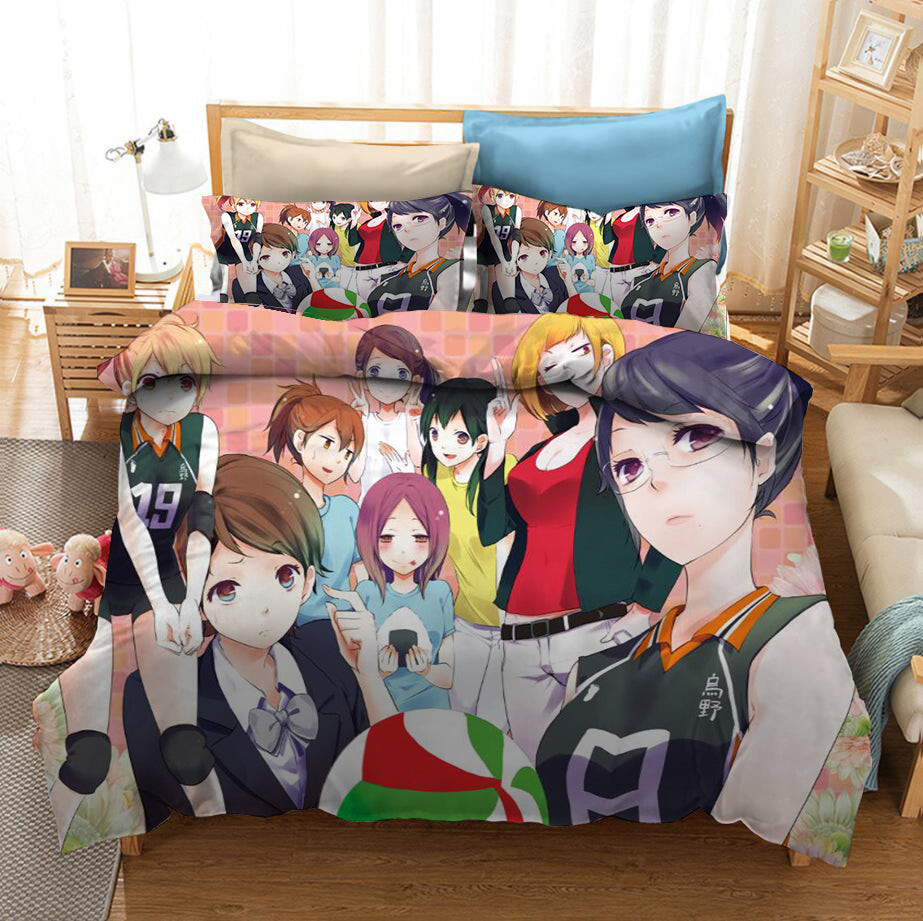 Haikyuu!! Duvet Cover Quilt Cover Pillowcase Bedding Set Bed Linen Home Bedroom Decor