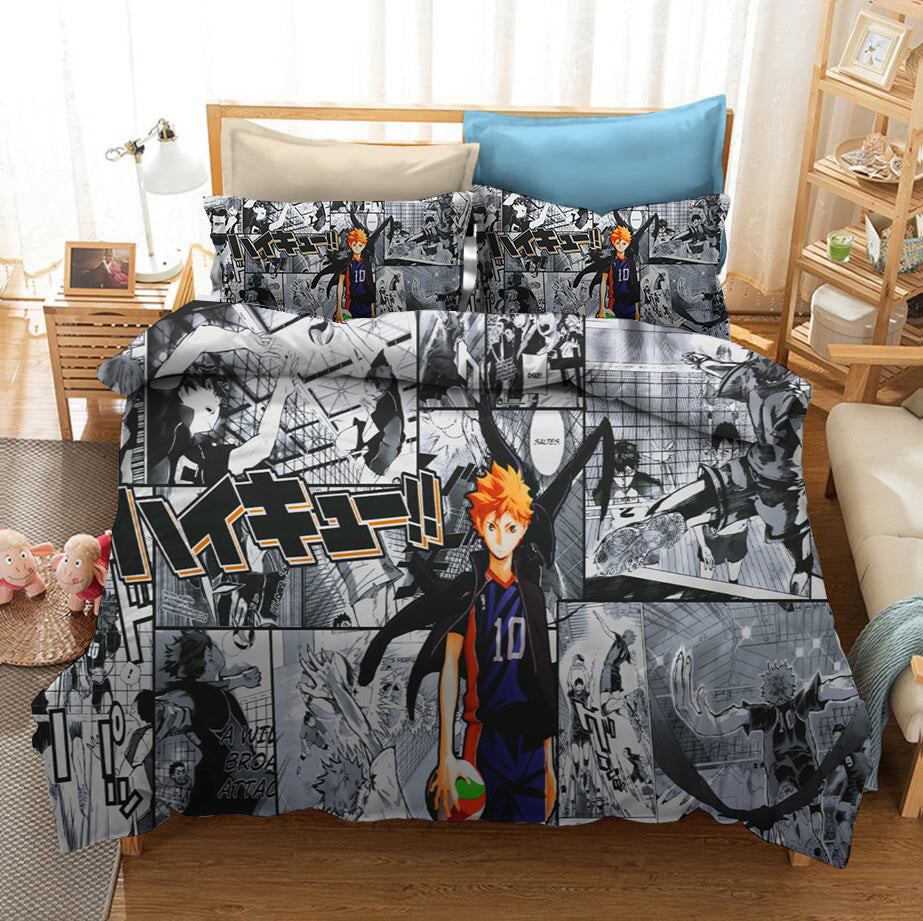 Haikyuu!! Duvet Cover Quilt Cover Pillowcase Bedding Set Bed Linen Home Bedroom Decor
