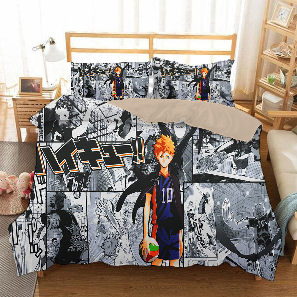 Haikyuu!! Hinata Shoyo Duvet Cover Quilt Cover Pillowcase Bedding Set Bed Linen Home Bedroom Decor