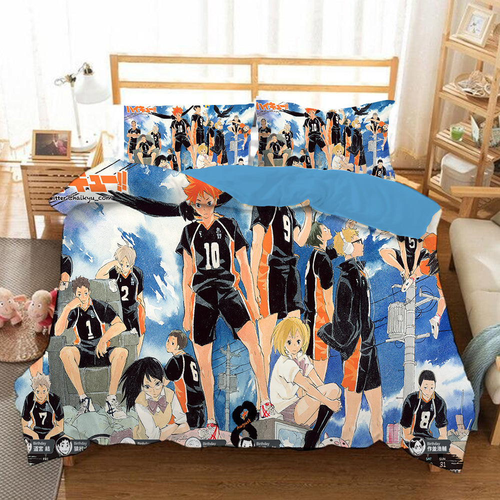 Haikyuu!! Hinata Shoyo Duvet Cover Quilt Cover Pillowcase Bedding Set Bed Linen Home Bedroom Decor