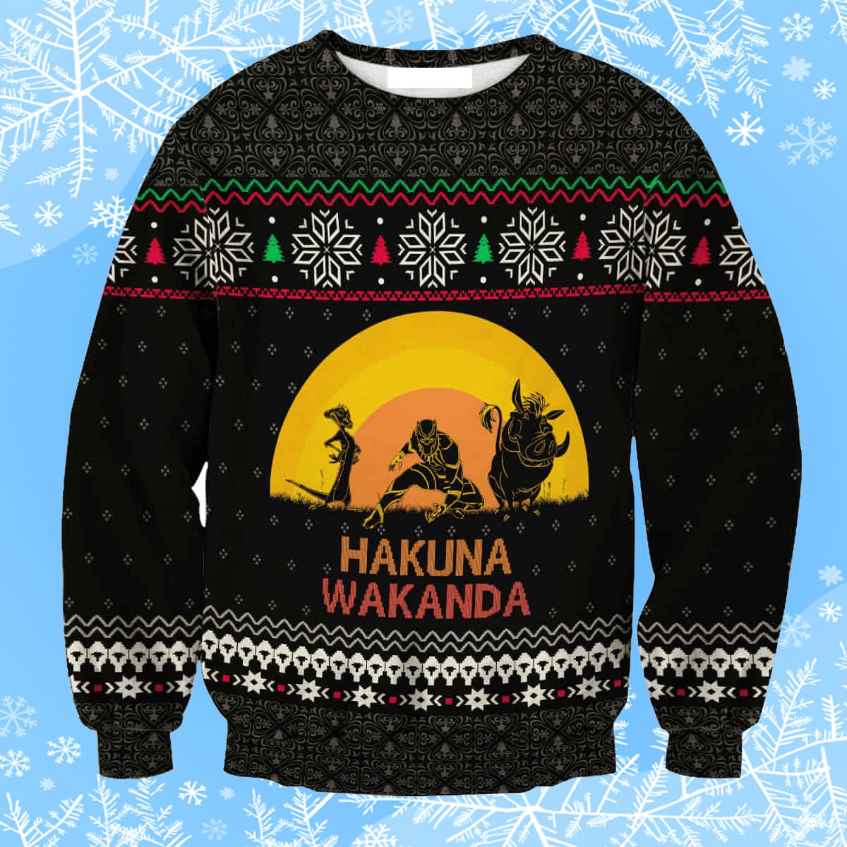 Hakuna Wakanda Ugly Christmas Sweater