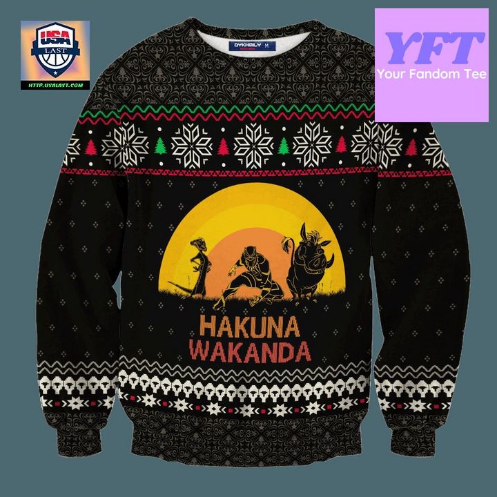 Hakuna Wakanda Xmas 3d Ugly Christmas Sweater