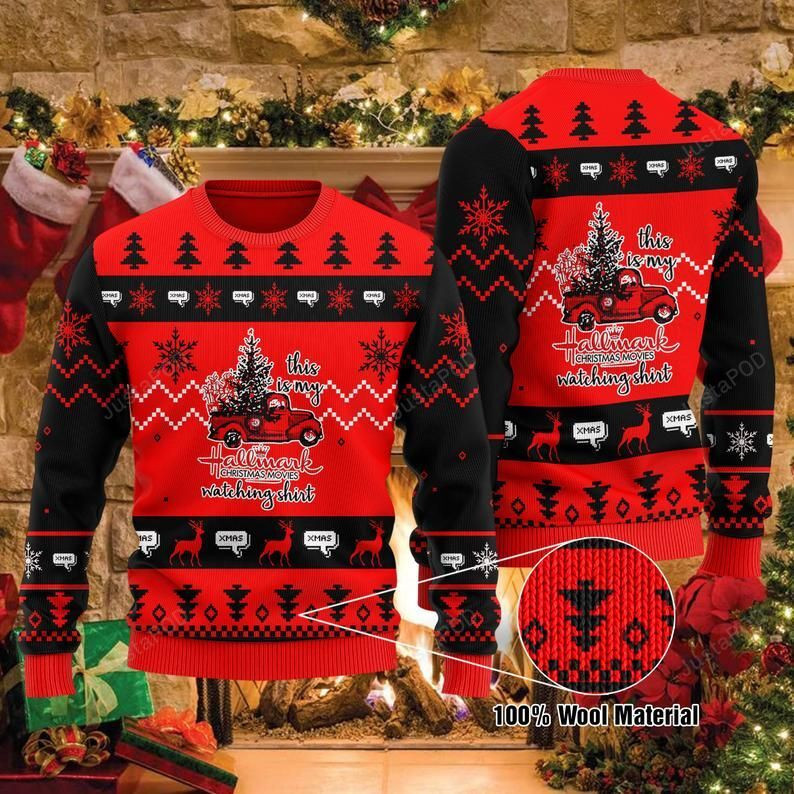 Hallmark Christmas Movie Watching For Unisex Ugly Christmas Sweater,
