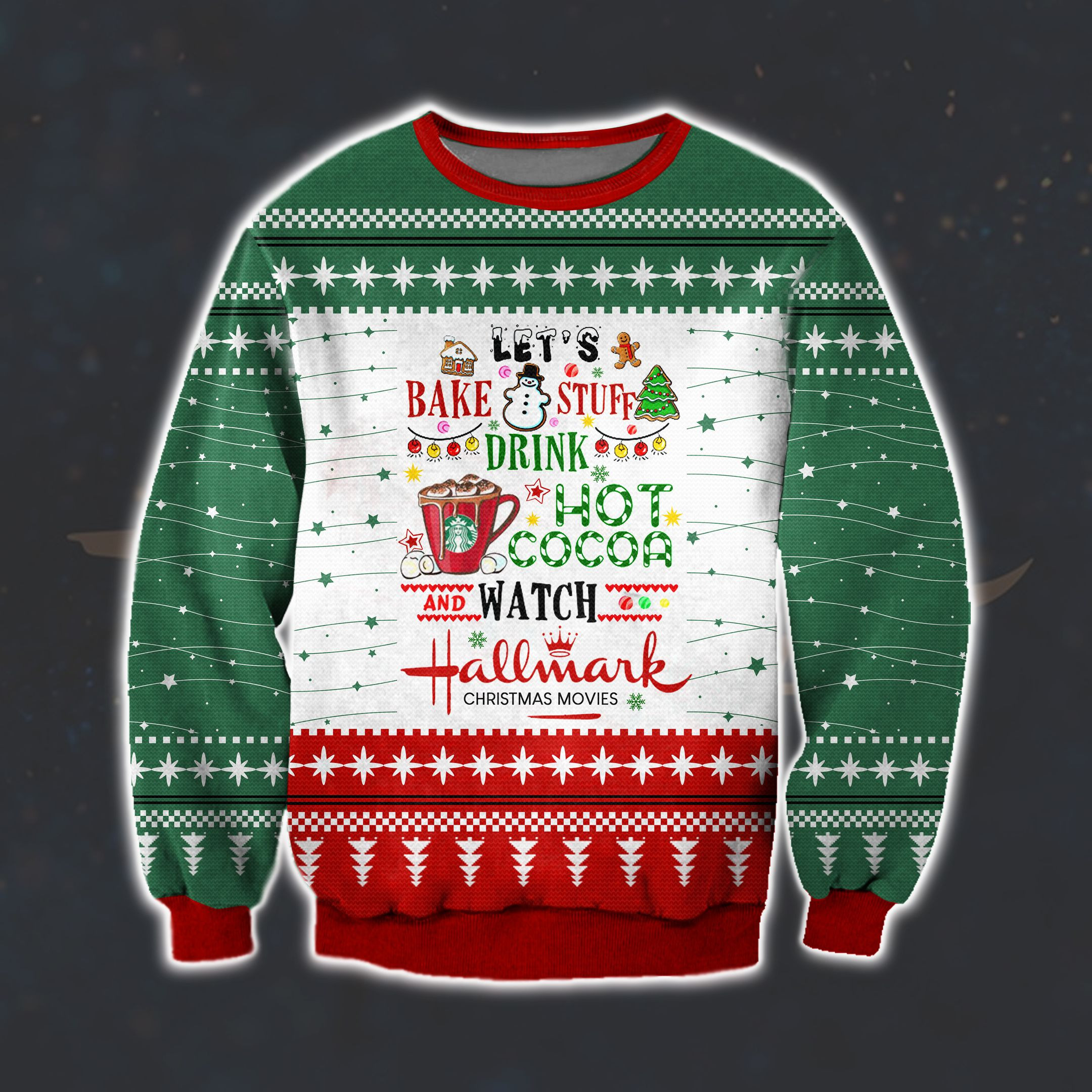 Hallmark Christmas Movies 3D Ugly Christmas Sweater