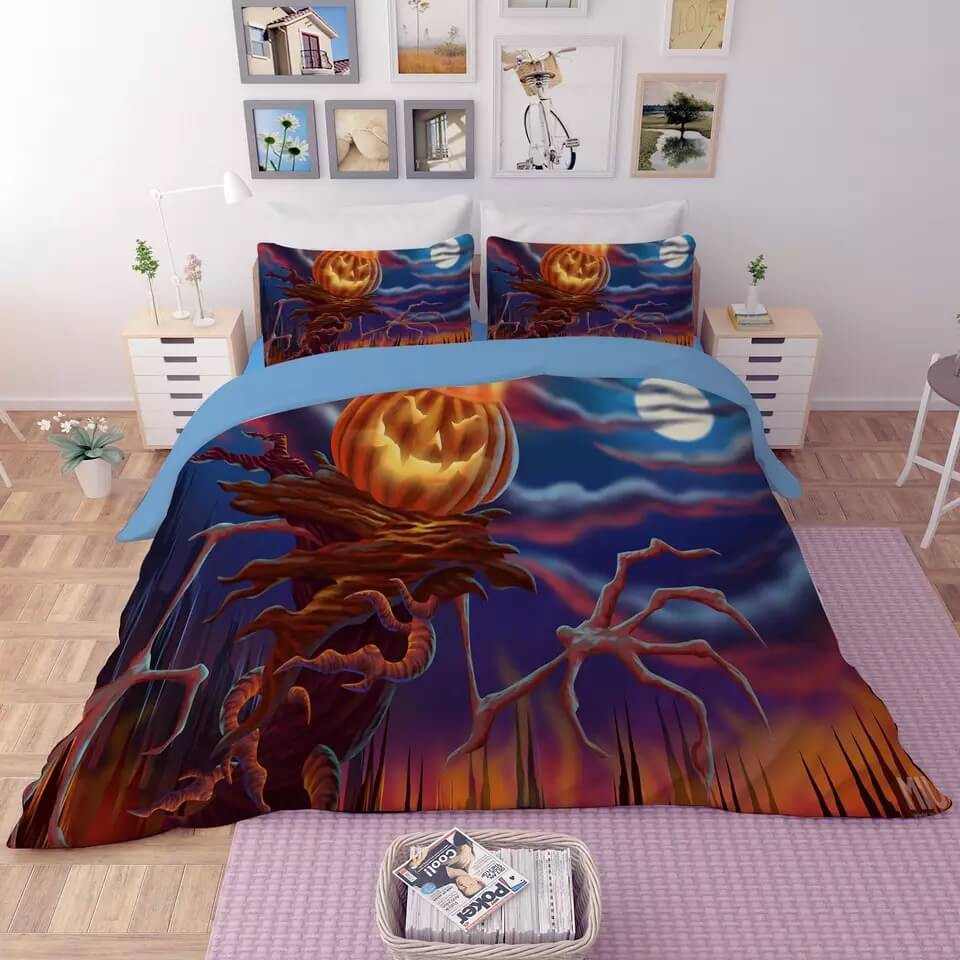 Halloween Horro Pumpkin Ghost Duvet Cover Quilt Cover Pillowcase Bedding Set Bed Linen Home Bedroom Decor