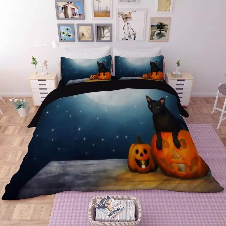 Halloween Horro Pumpkin Ghost Duvet Cover Quilt Cover Pillowcase Bedding Set Bed Linen Home Bedroom Decor