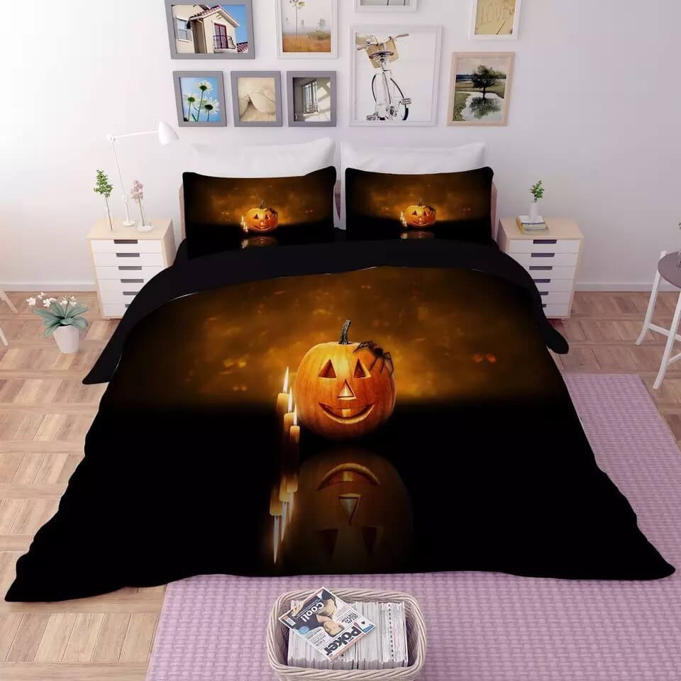 Halloween Horro Pumpkin Ghost Duvet Cover Quilt Cover Pillowcase Bedding Set Bed Linen Home Bedroom Decor