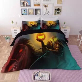 Halloween Horro Pumpkin Ghost Duvet Cover Quilt Cover Pillowcase Bedding Set Bed Linen Home Bedroom Decor