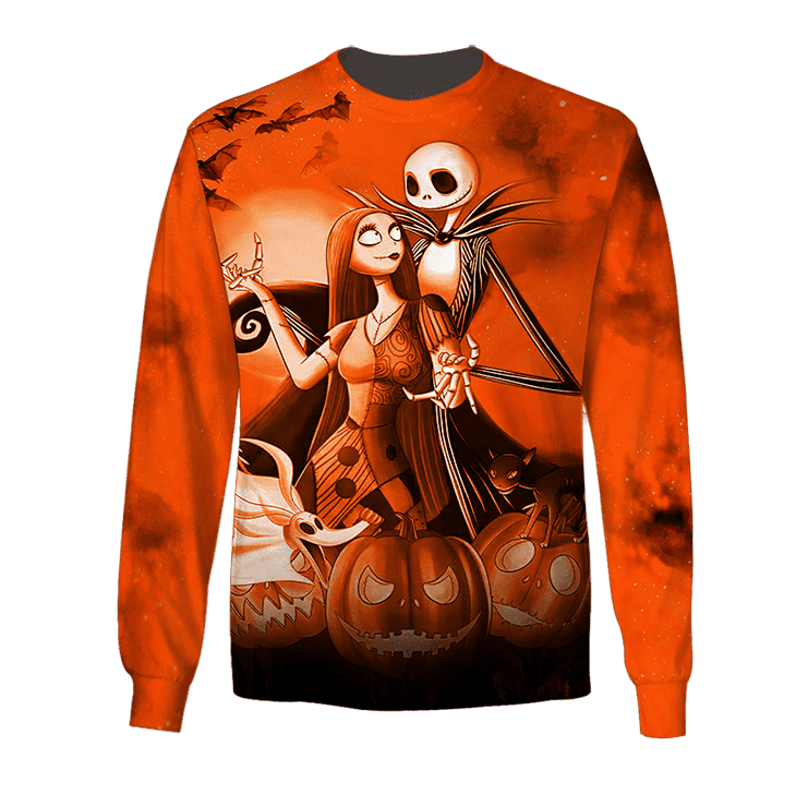 Halloween Jack Skellington And Sally Ugly Christmas Sweater,