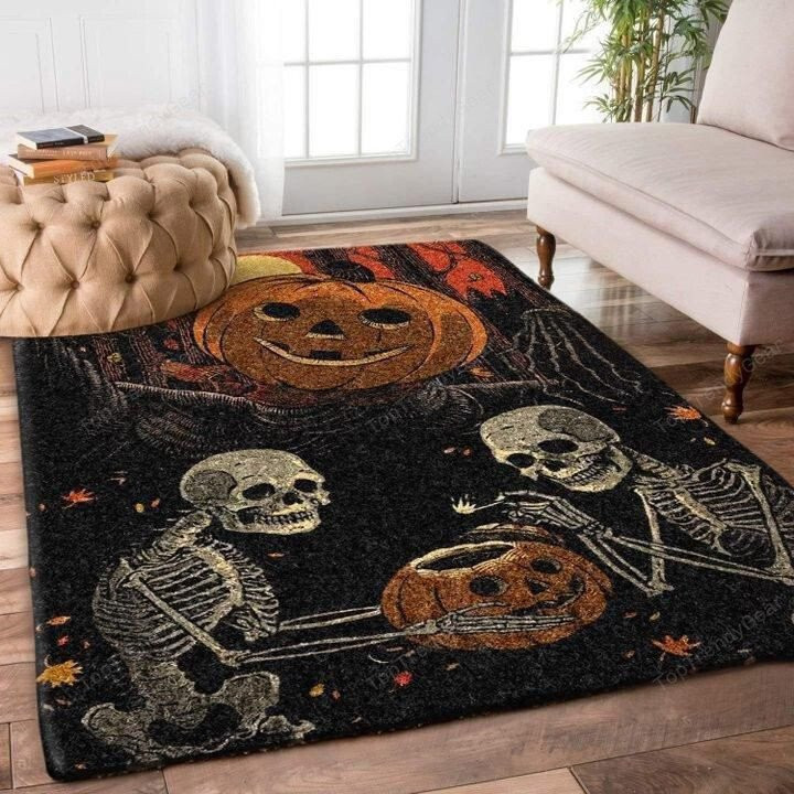 Halloween Scary Skull Horror 3D Rectangle Area Rug – Full Print Carpet For Living Room & Bedroom Home Decor