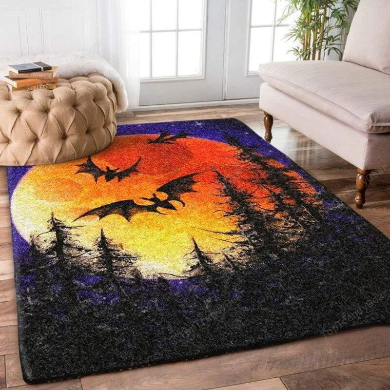 Halloween Scary Skull Vampire Horror 3D Rectangle Area Rug – Full Print Carpet For Living Room & Bedroom Home Decor