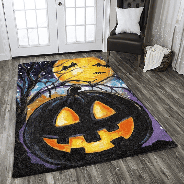 Halloween Witch Ghost Skull Spider Vampire Zombie Bats 3D Rectangle Area Rug – Full Print Carpet For Living Room & Bedroom Home Decor