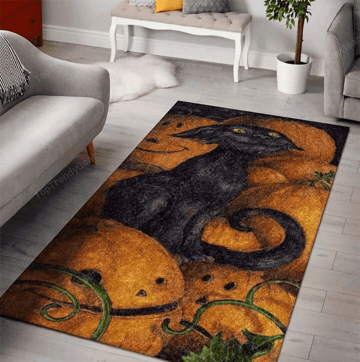 Halloween Witch Pumpkin Ghost Skull Spider Zombie Bats 3D Rectangle Area Rug – Full Print Carpet For Living Room & Bedroom Home Decor