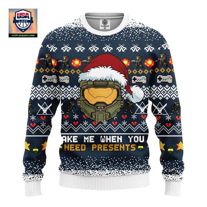 Halo 3D Ugly Christmas Sweater Amazing Gift Idea Thanksgiving Gift