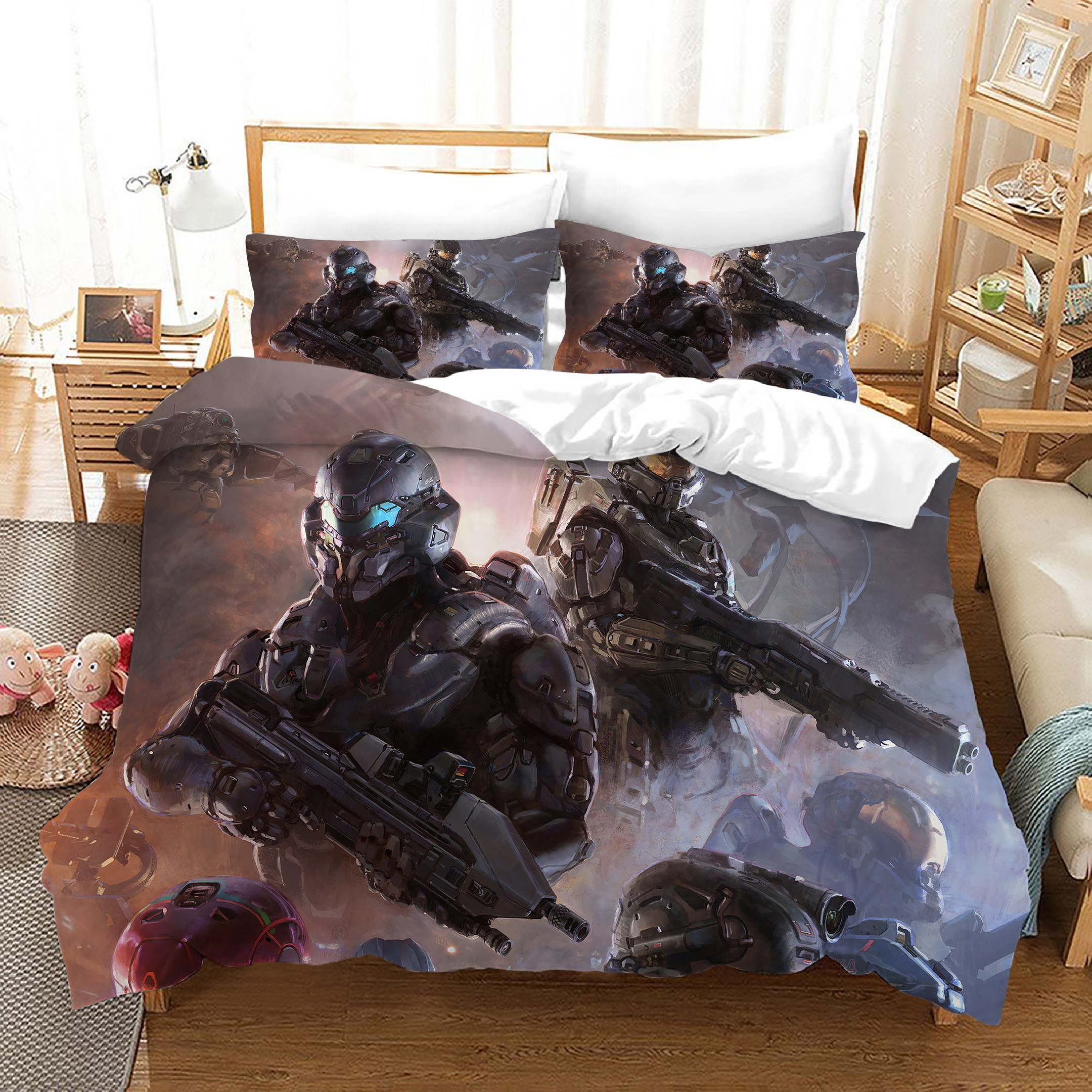 Halo 5 Guardians Duvet Cover Quilt Cover Pillowcase Bedding Set Bed Linen Home Bedroom Decor