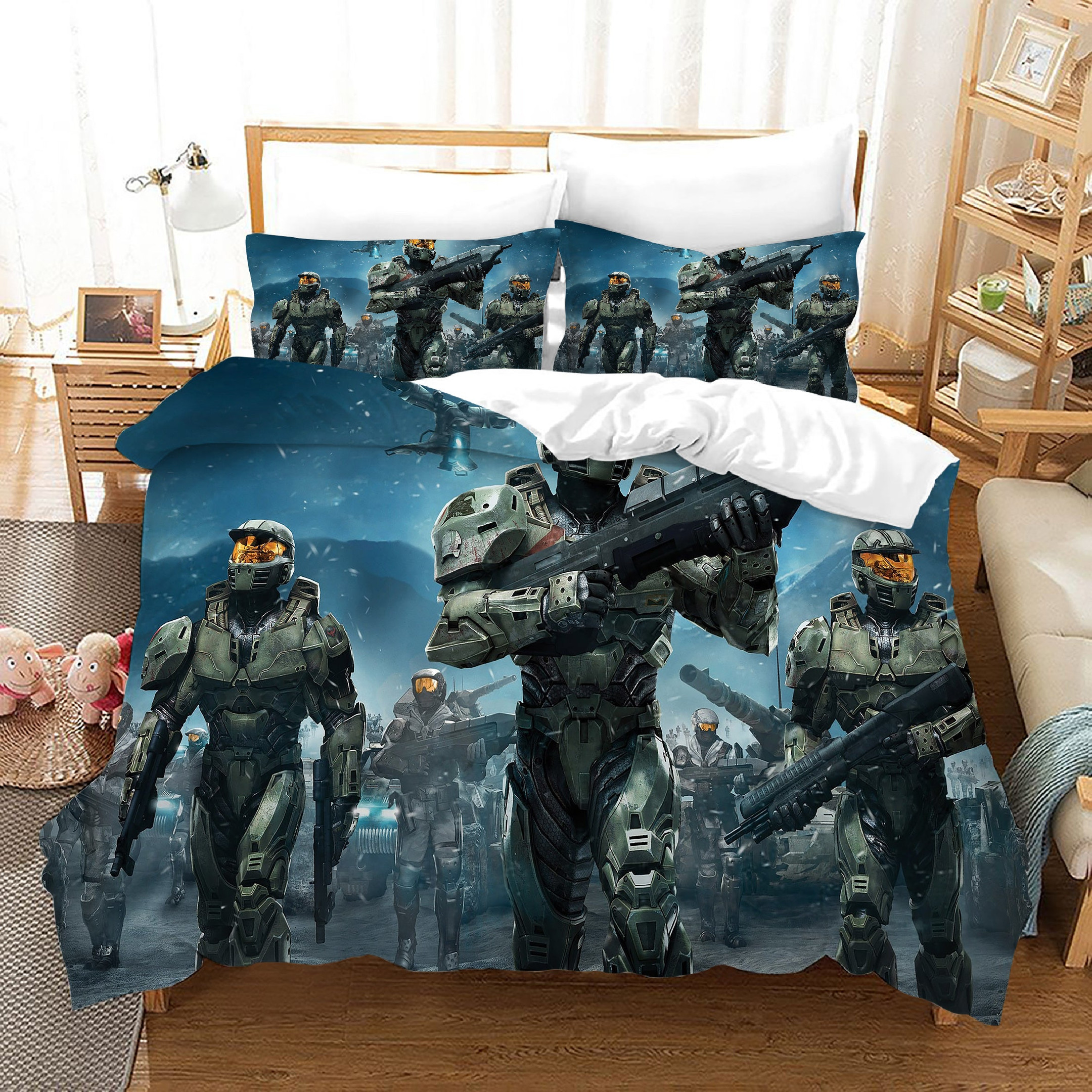 Halo 5 Guardians Duvet Cover Quilt Cover Pillowcase Bedding Set Bed Linen Home Bedroom Decor