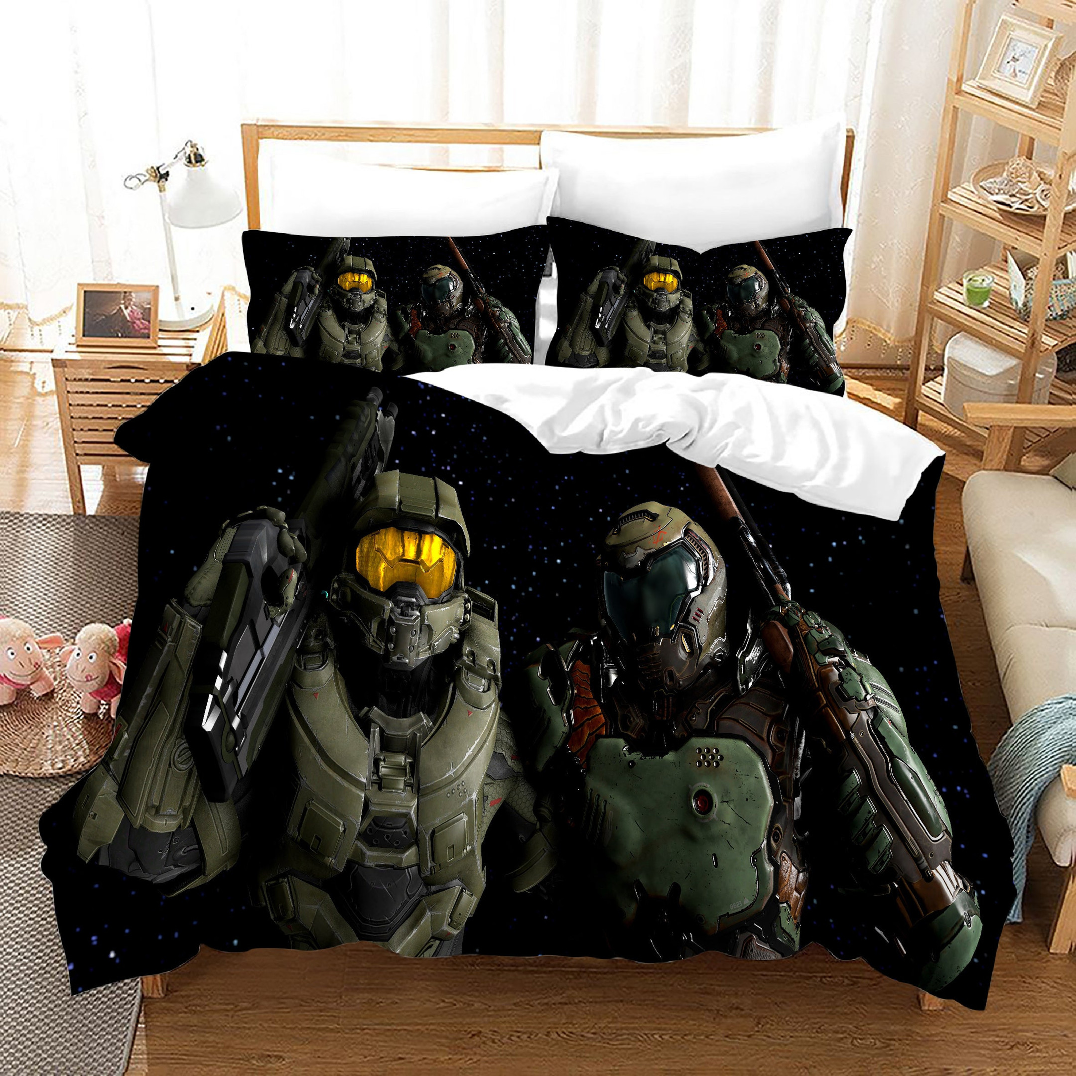 Halo 5 Guardians Duvet Cover Quilt Cover Pillowcase Bedding Set Bed Linen Home Bedroom Decor
