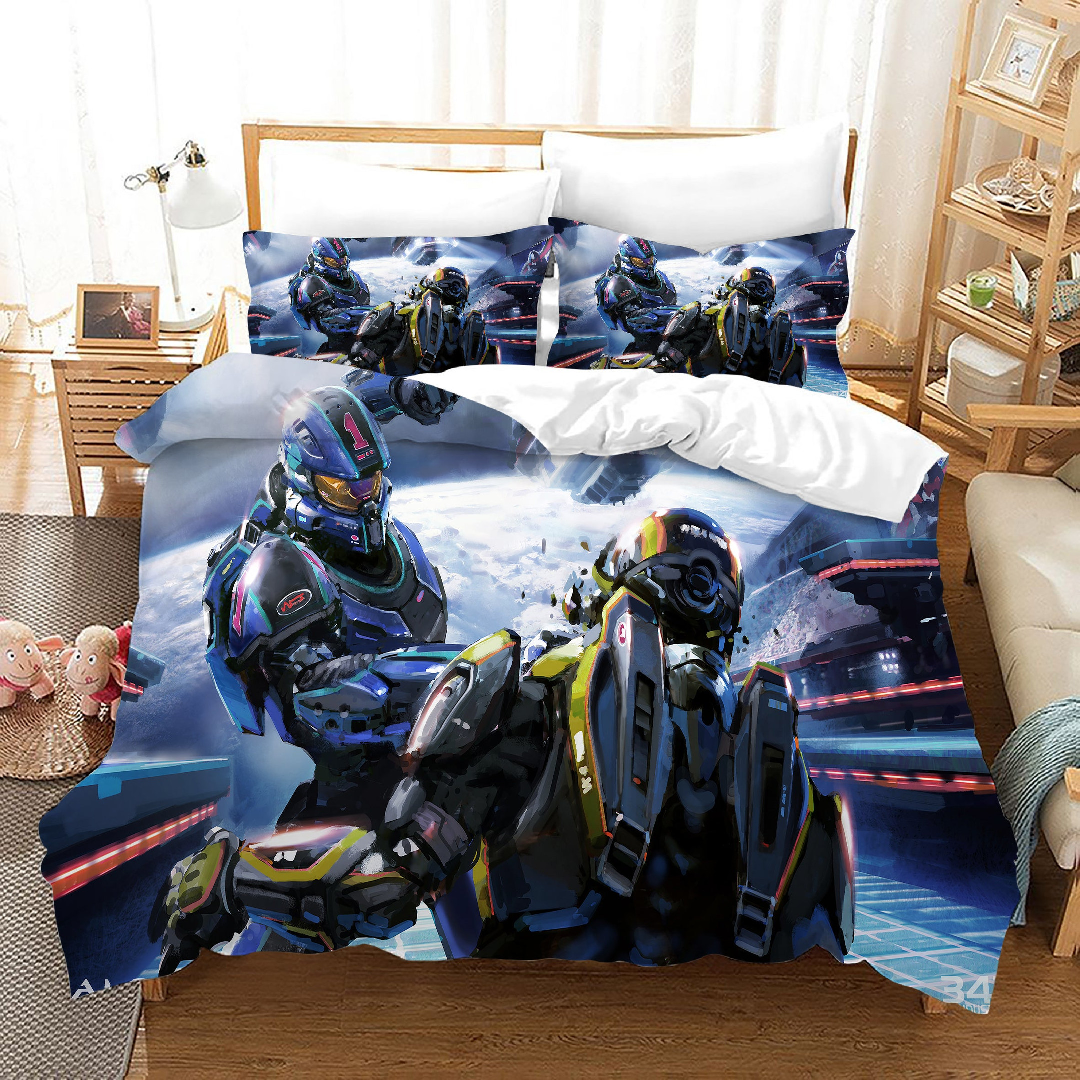 Halo 5 Guardians Duvet Cover Quilt Cover Pillowcase Bedding Set Bed Linen Home Bedroom Decor