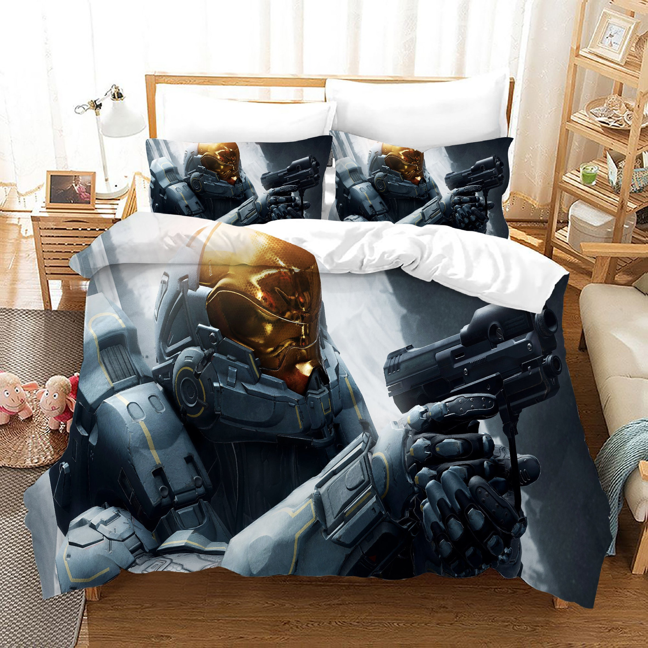 Halo 5 Guardians Duvet Cover Quilt Cover Pillowcase Bedding Set Bed Linen Home Bedroom Decor