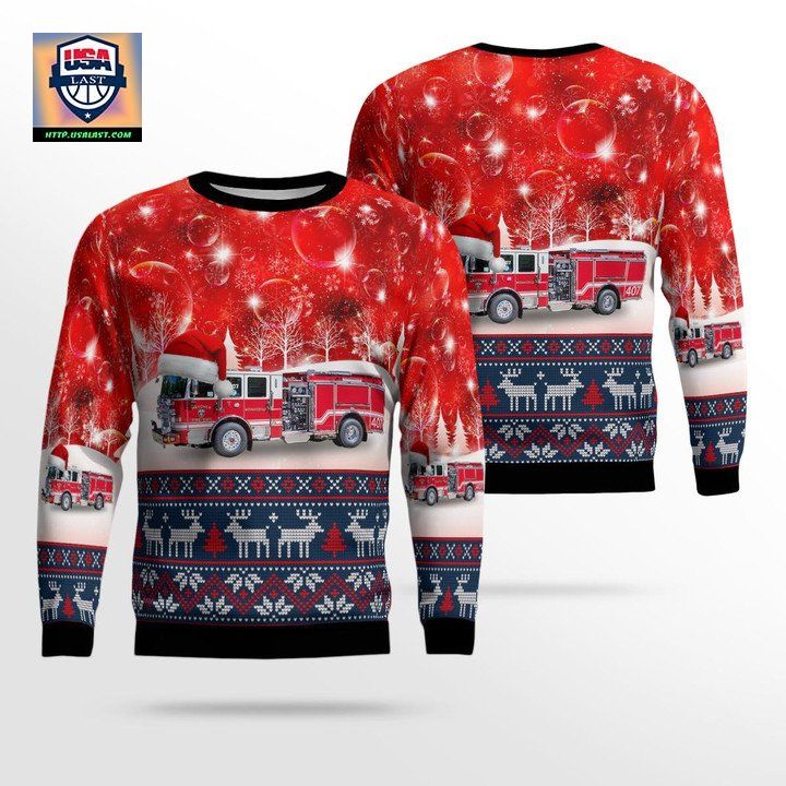 Hanover Virginia Hanover County Fire Emergency Medical Services Christmas Sweater 3D SS31