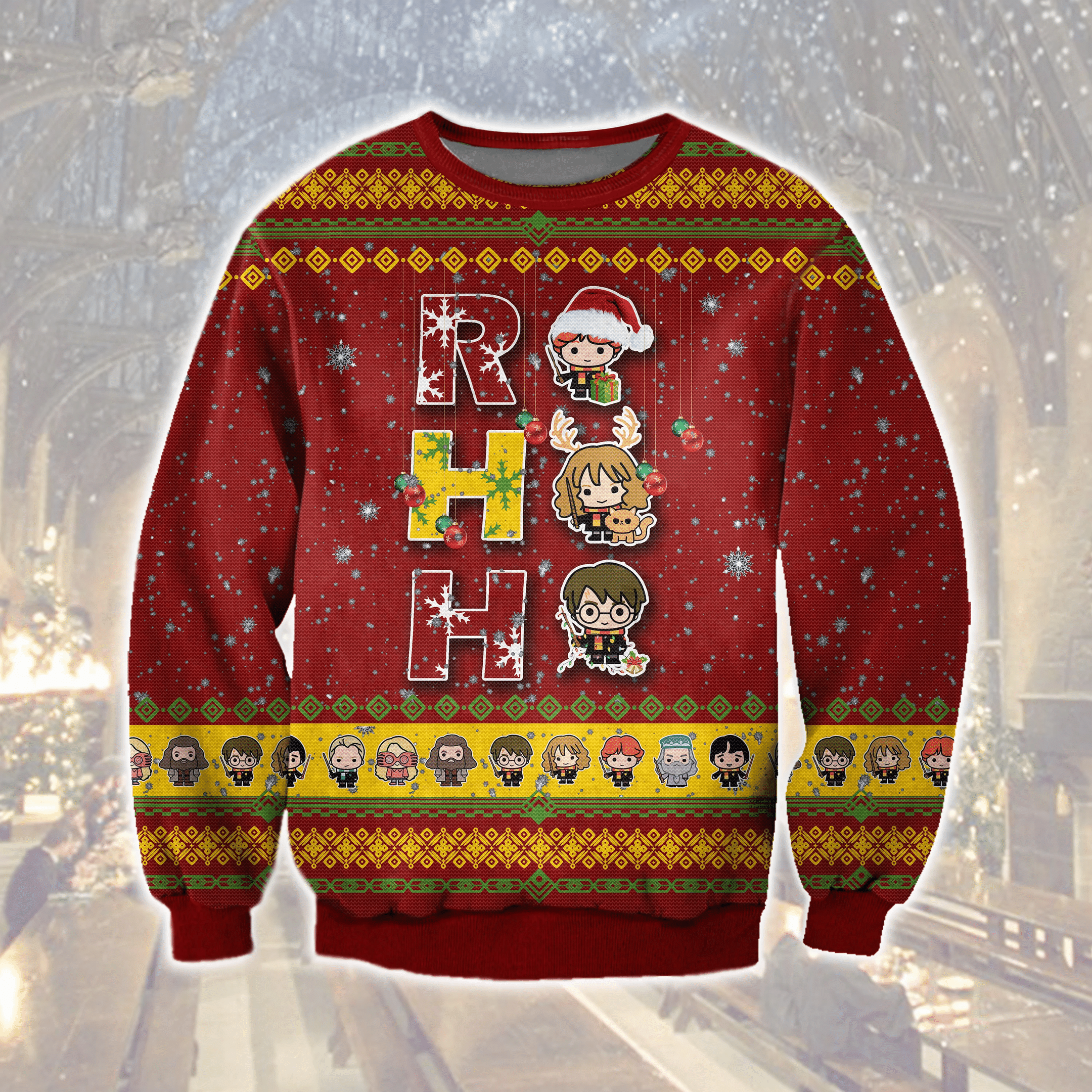 Happy Christmas Ron Hermione And Harry Ugly Christmas Sweater