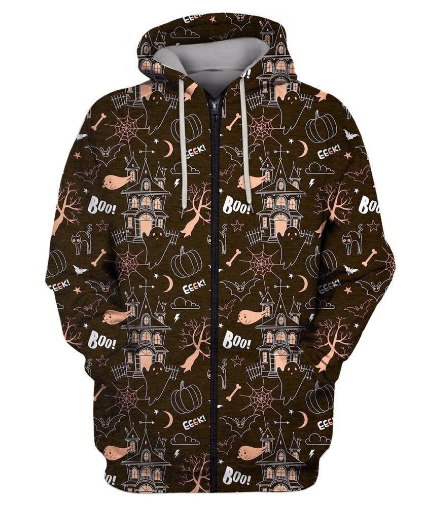 HAPPY HALLOWEEN PATTERN 3D All Over Print Hoodie & Zip Hoodie