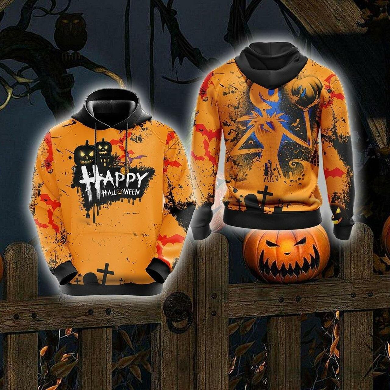 Happy Halloween Unisex 3D All Over Print Hoodie & Zip Hoodie
