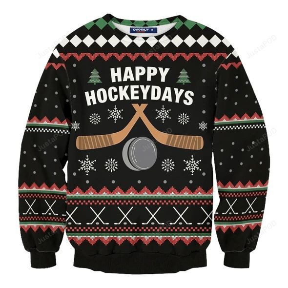Happy Hockeydays Ugly Christmas Sweater, Perfect Holiday Gift