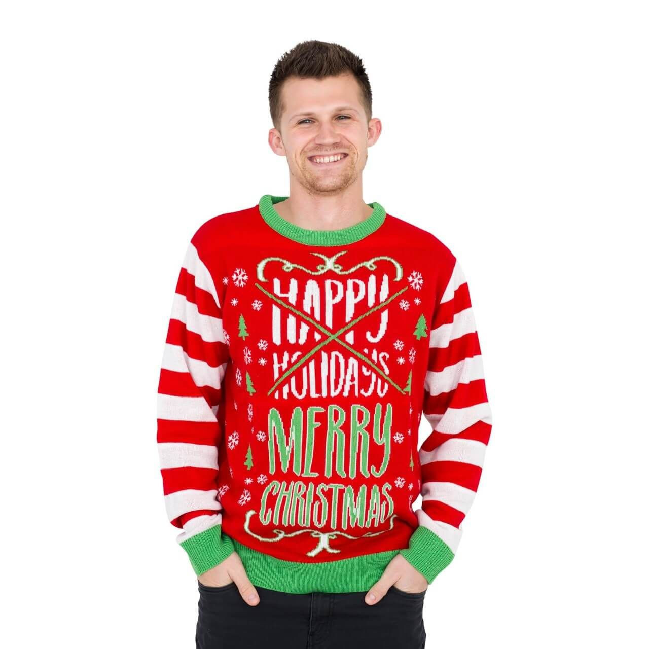 Happy Holidays Merry Christmas Sweater Ugly Christmas Sweater,