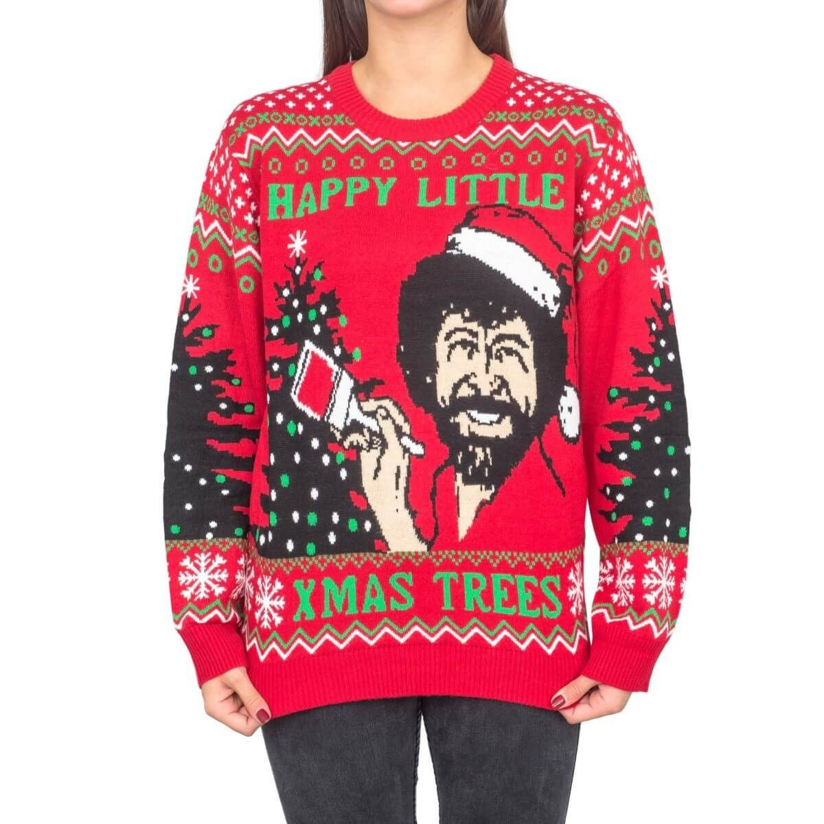 Happy Little Xmas Trees Ugly Christmas Sweater,