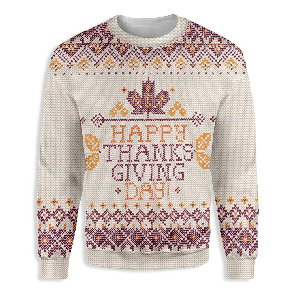 Happy Thanksgiving Ugly Christmas Sweater, Perfect Holiday Gift